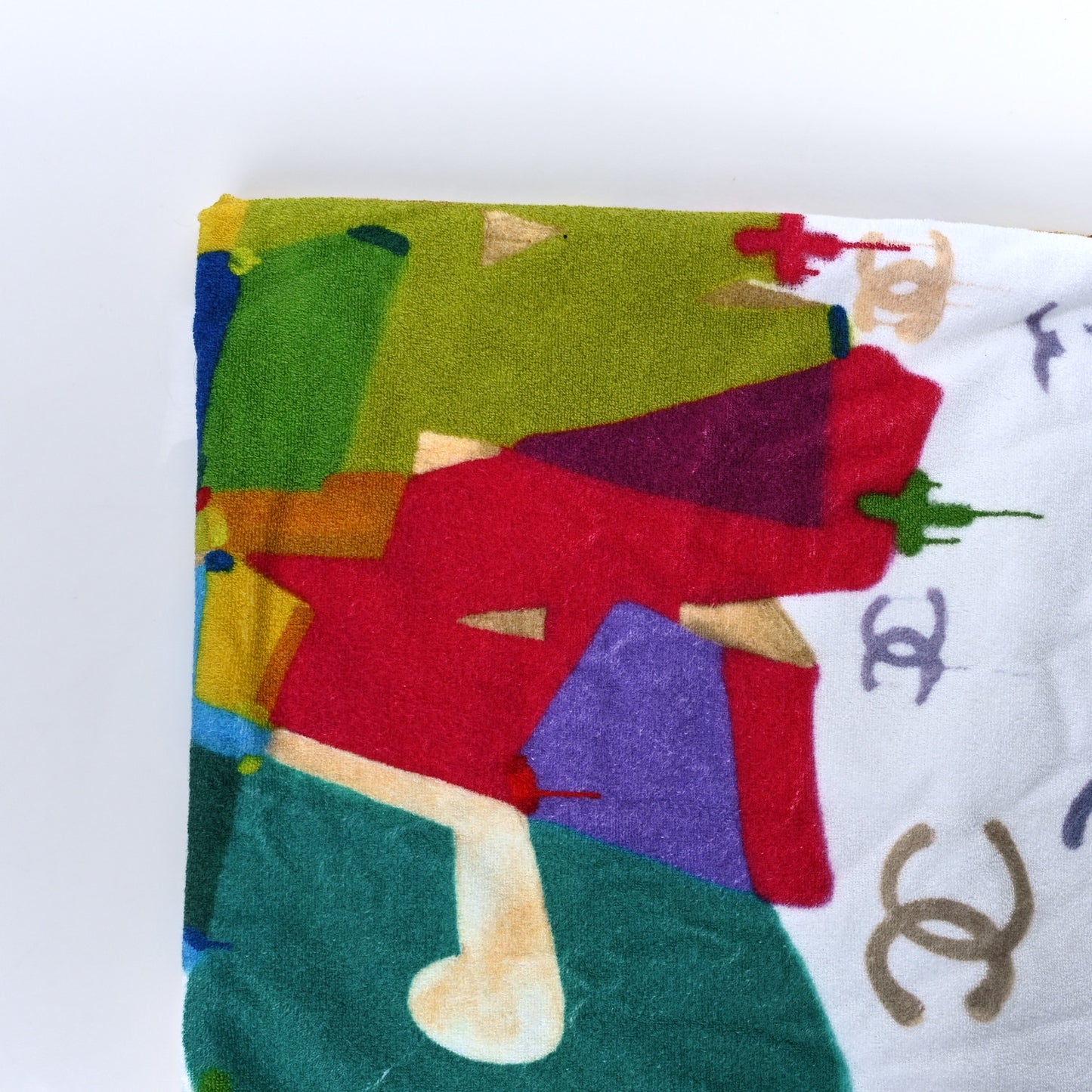 Terry Cotton Beach Tote Towel Set White Multicolor