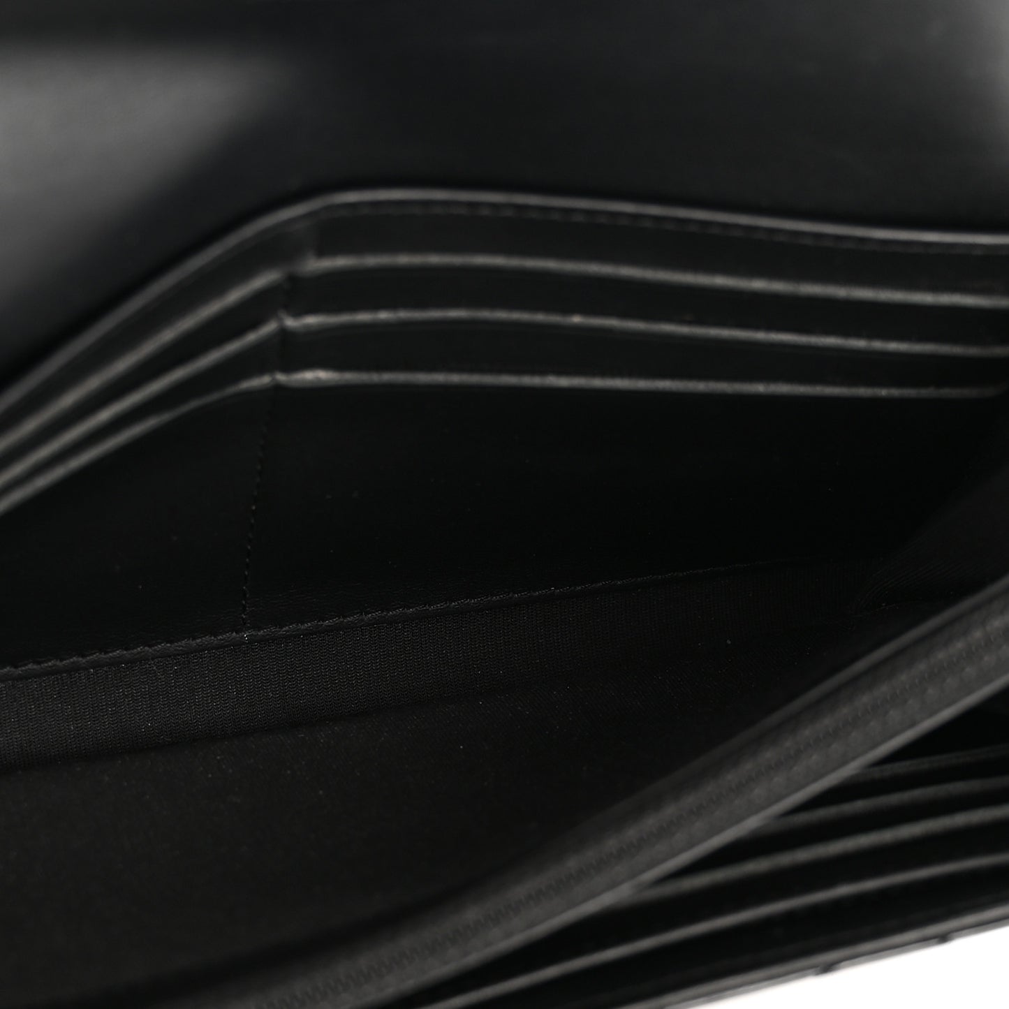 Patent Quilted Large Brilliant Flap Wallet Black