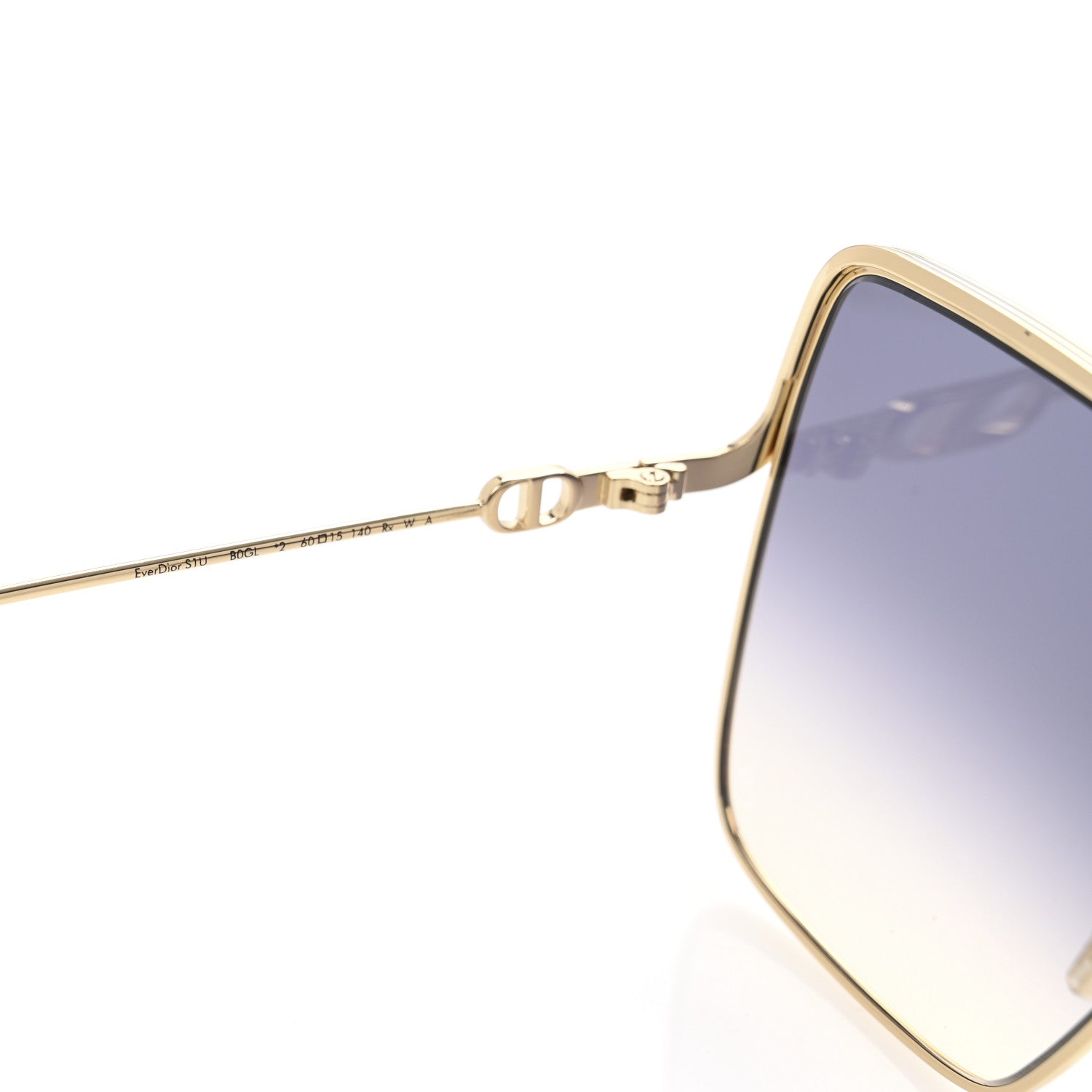 Christian Dior Metal EverDior Square Sunglasses Blue Gold 7 of 9