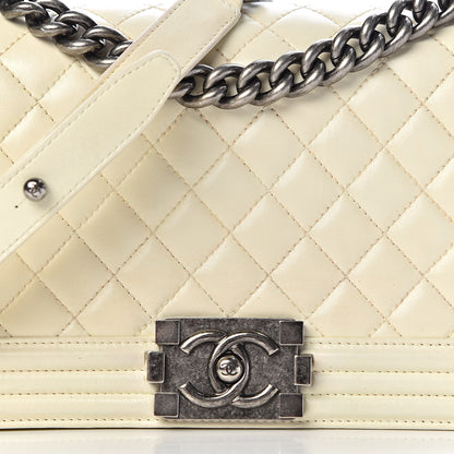 Chanel Lambskin Quilted Medium Boy Flap White 17 of 17