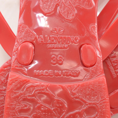 Valentino Garavani PVC Jelly Rockstud Bow Thong Sandals 36 Rosso Valentino 6 of 6
