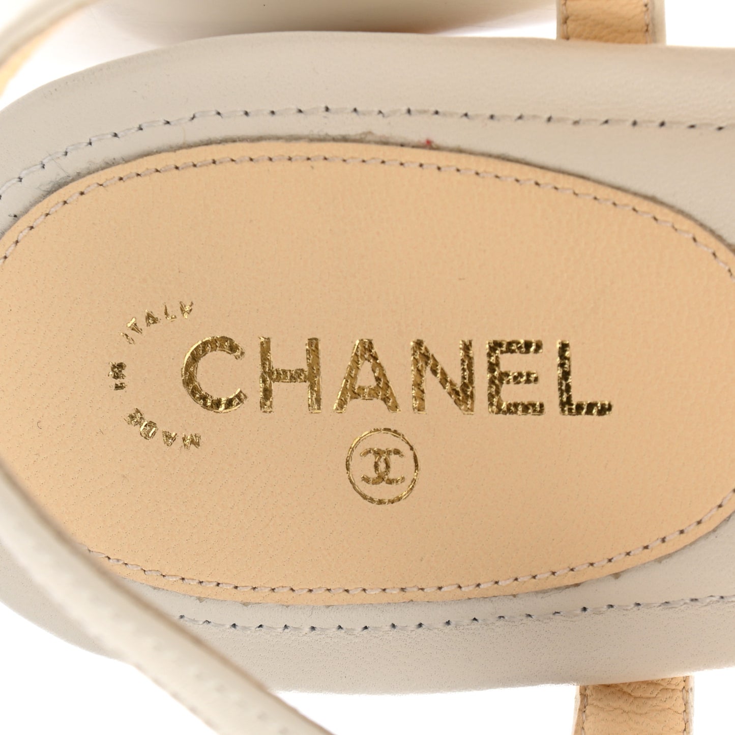 Calfskin Camellia Thong Sandals 40 White