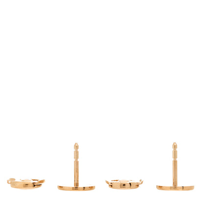 Hermes 18K Rose Gold TPM Ex-Libris Stud Earrings 3 of 5