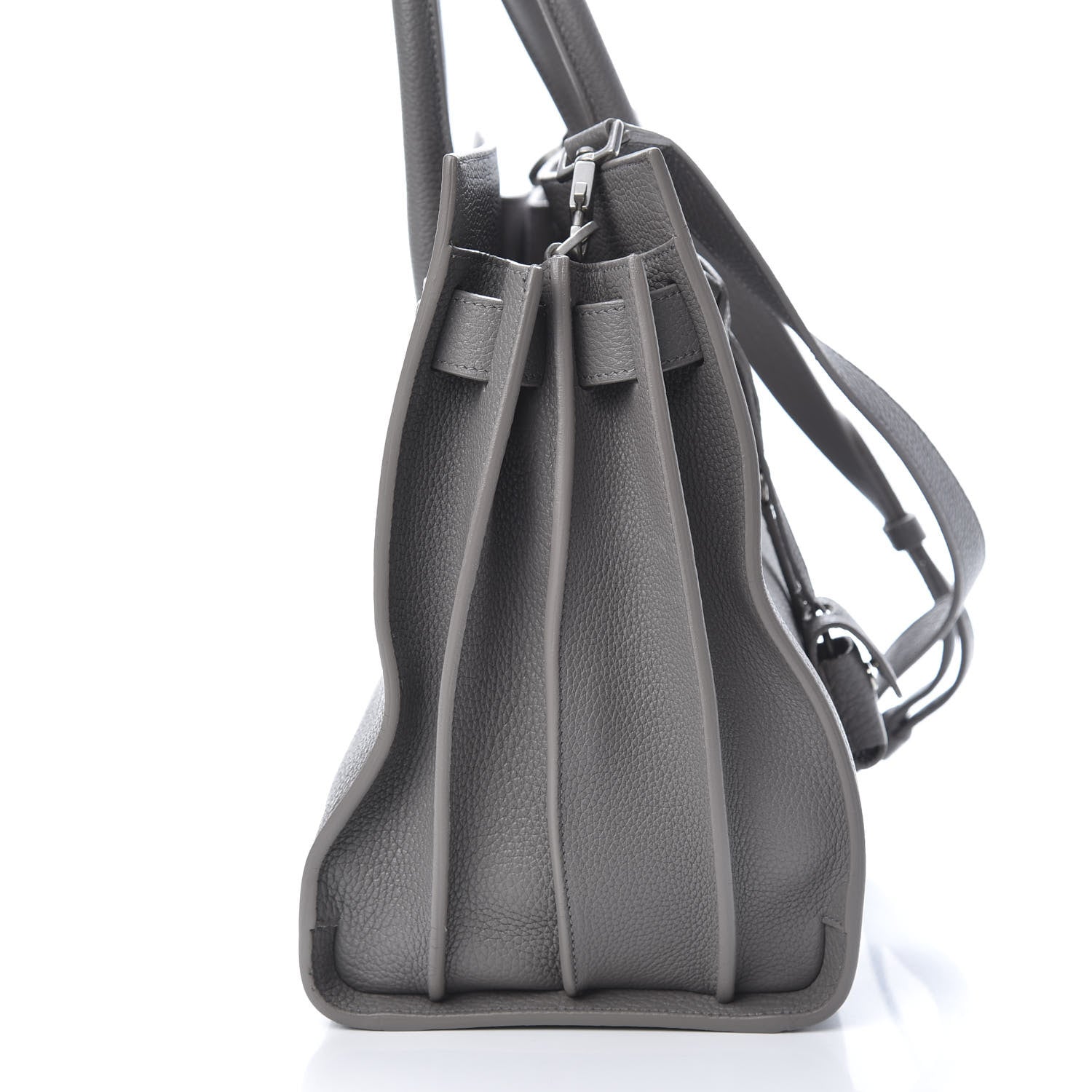 Saint Laurent Grained Calfskin Small Supple Sac De Jour Mouse Grey 15 of 18