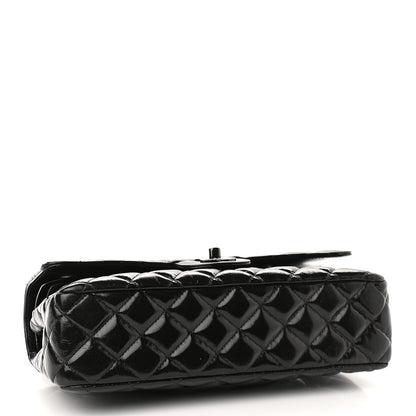 Chanel Shiny Crumpled Calfskin Quilted Medium Double Flap So Black 4 of 9
