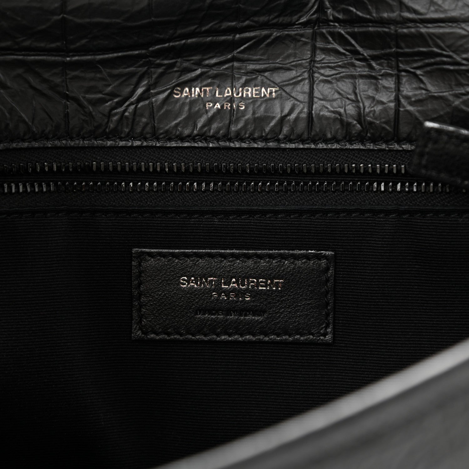 Saint Laurent Crinkled Calfskin Matelasse Monogram Medium Niki Chain Satchel Black 6 of 8