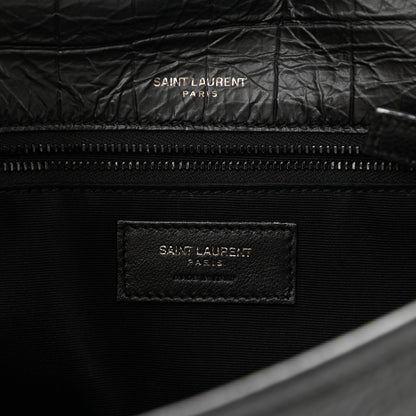 Saint Laurent Crinkled Calfskin Matelasse Monogram Medium Niki Chain Satchel Black 6 of 8