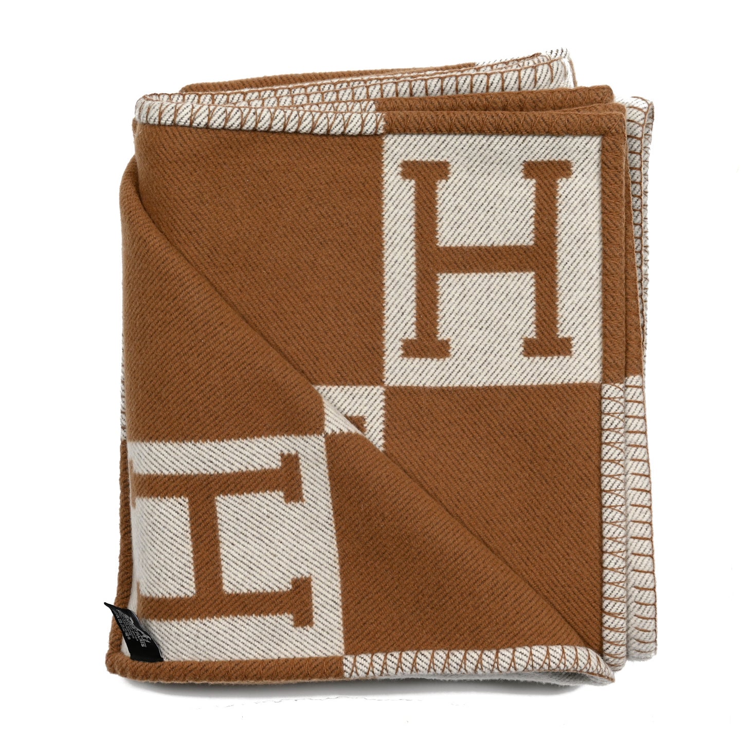 Wool Cashmere Avalon Blanket Ecru Camel