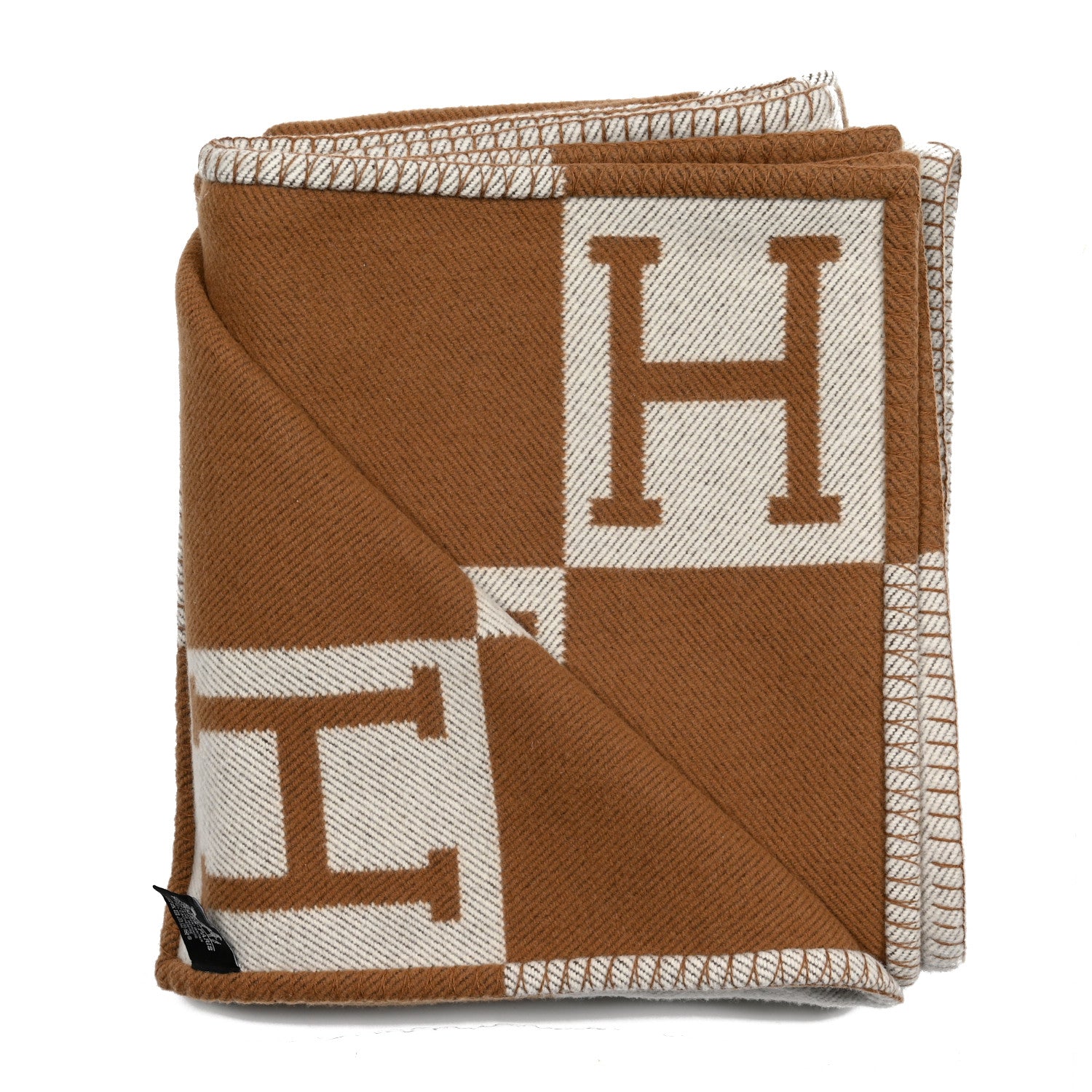 Hermes Wool Cashmere Avalon Blanket Ecru Camel 2 of 3