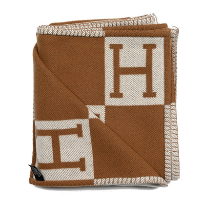 Hermes Wool Cashmere Avalon Blanket Ecru Camel 2 of 3