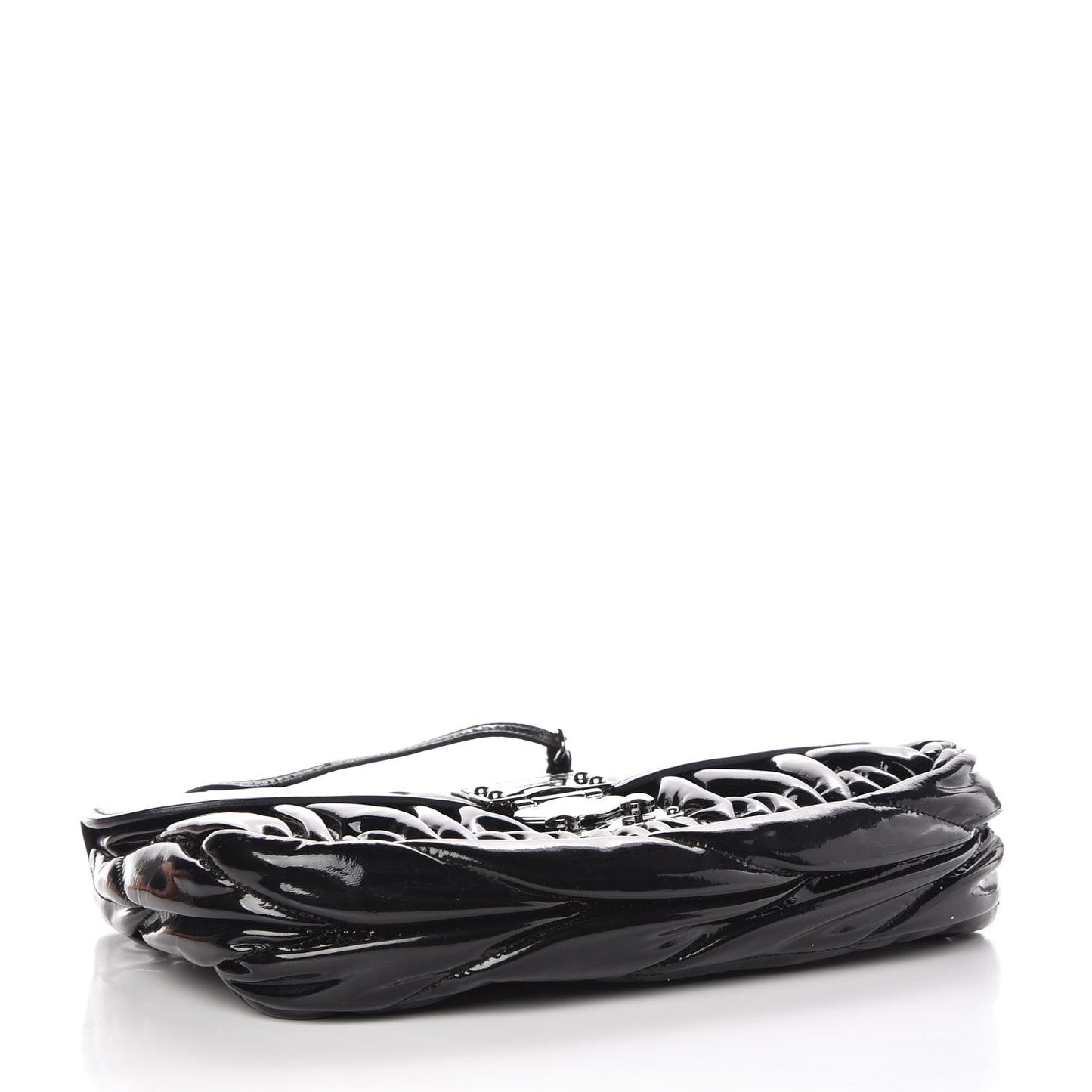 Vernice Matelasse Shoulder Bag Black