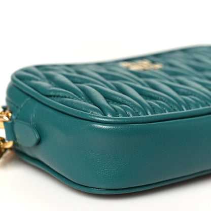 Miu Miu Nappa Matelasse Double Zip Chain Shoulder Bag Laguna 8 of 10