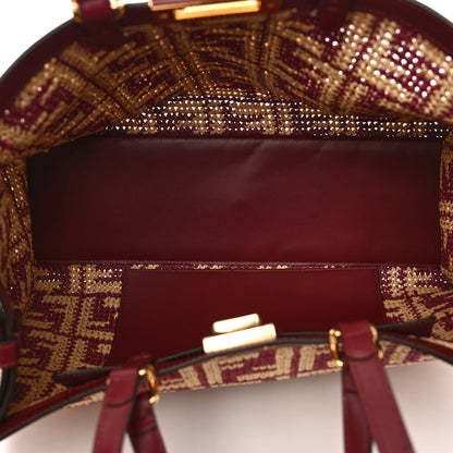 Fendi Raffia Vitello King FF Woven Medium Peekaboo X-Tote Barolo Natural 5 of 8
