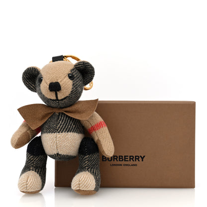 Burberry Cashmere Vintage Check Thomas Bear Bag Charm Camel 2 of 4