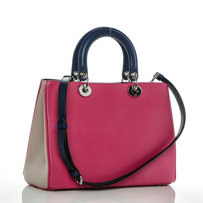 Christian Dior Smooth Calfskin Medium Tri-Color Diorissimo Fuchsia Dune 3 of 8