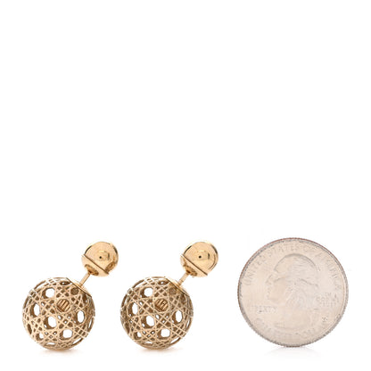 Christian Dior Cannage Mise En Dior Tribal Earrings Gold 2 of 6