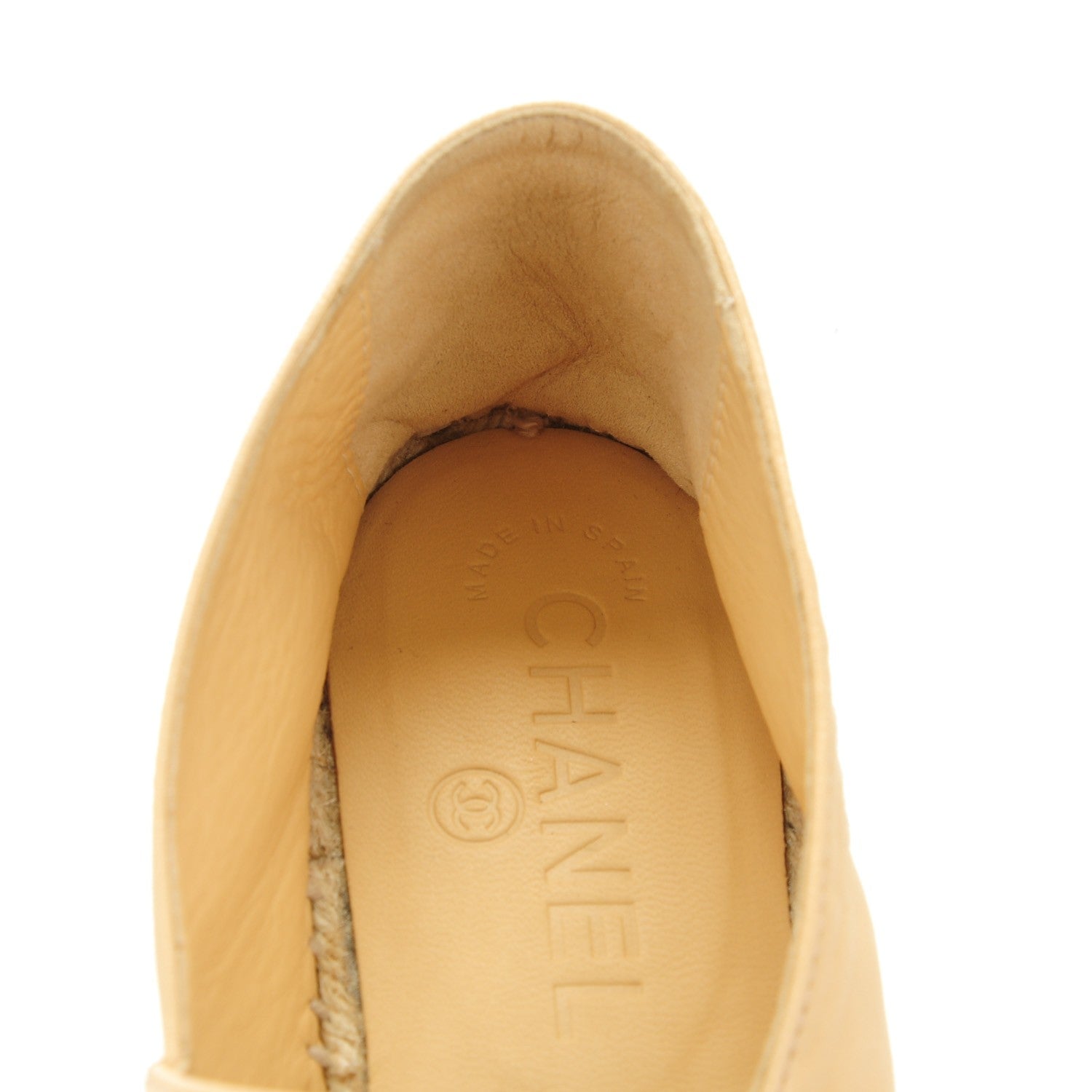 Chanel Lambskin CC Espadrilles 39 Beige Black 9 of 9