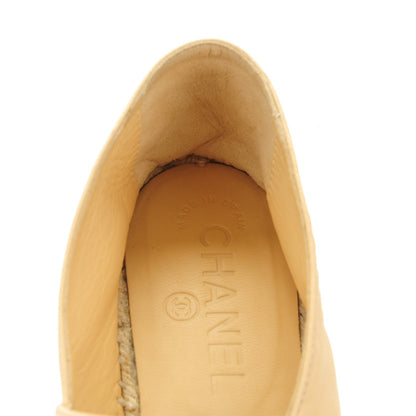 Chanel Lambskin CC Espadrilles 39 Beige Black 9 of 9
