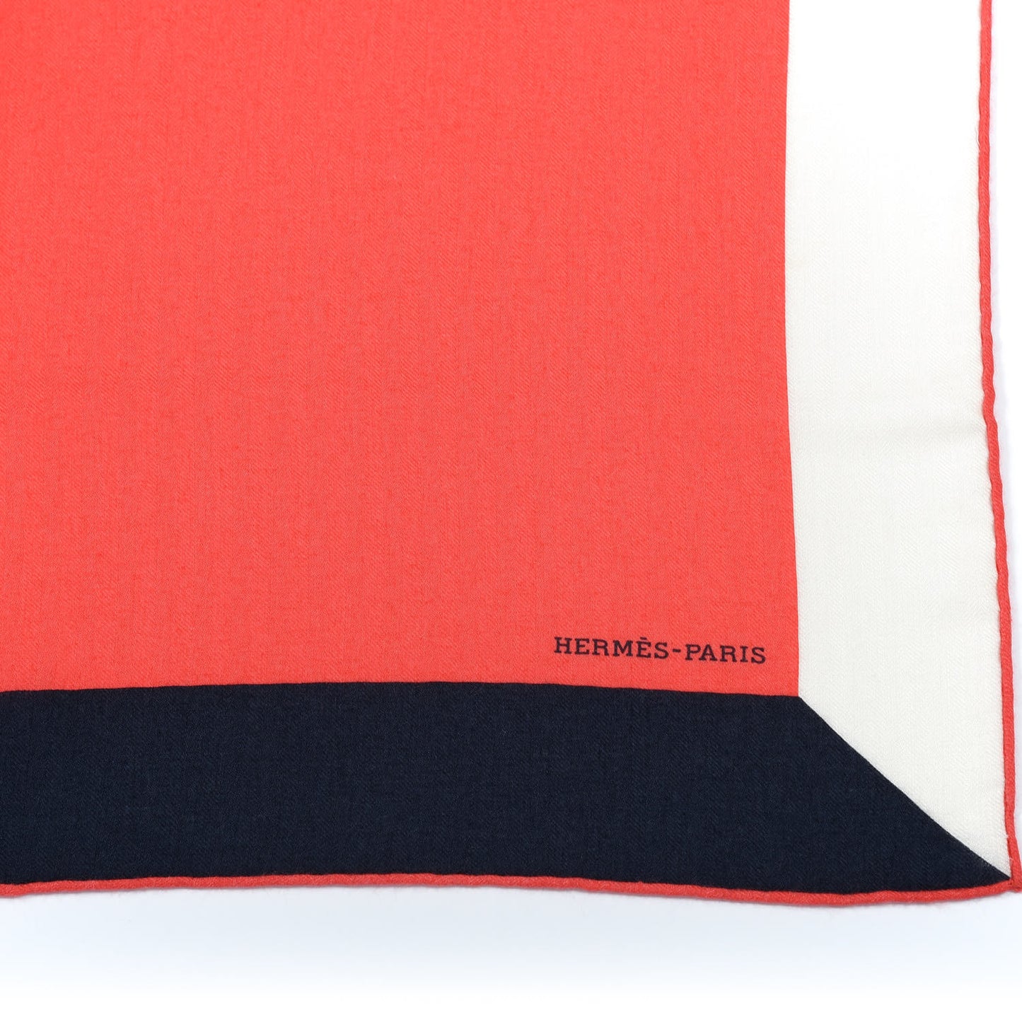 Cashmere Silk Encadre H Passant Giant Scarf 140 Framboise Marine White