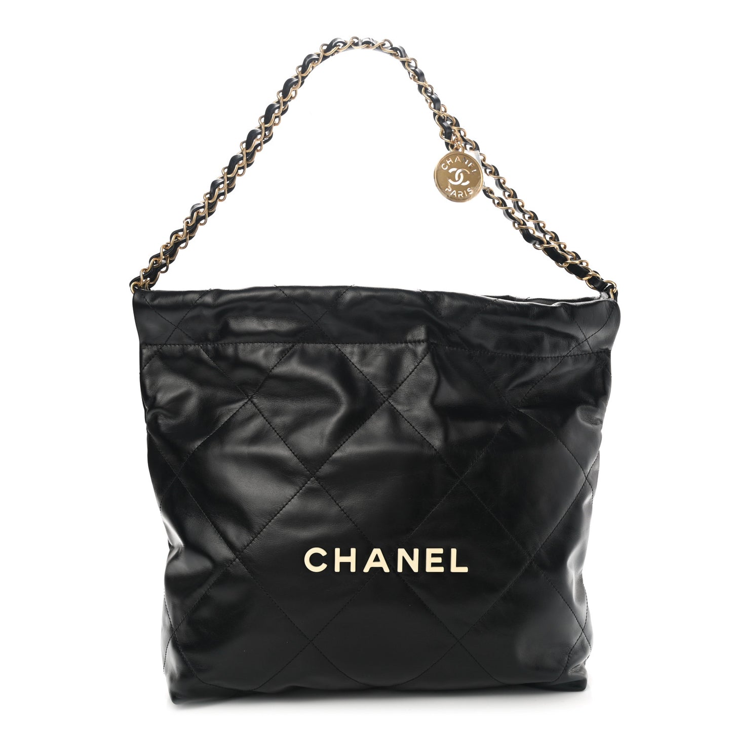 Calfskin Quilted Small Chanel 22 Black