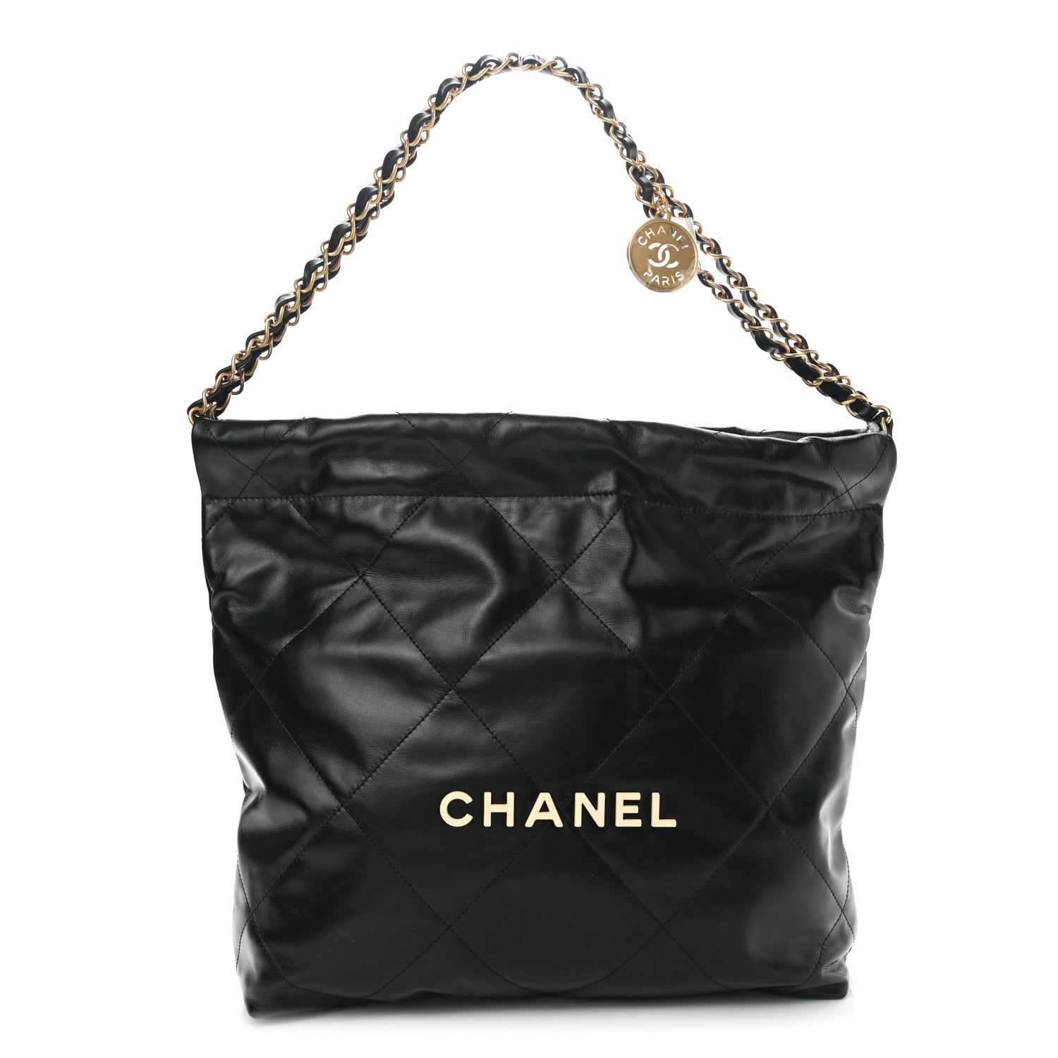 Chanel Calfskin Quilted Small Chanel 22 Black 2 of 10