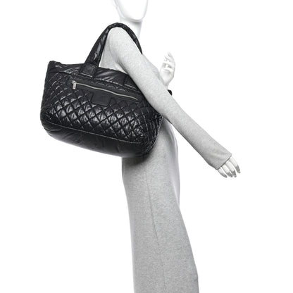 Chanel Nylon Quilted Large Coco Cocoon Tote Black 2 of 12