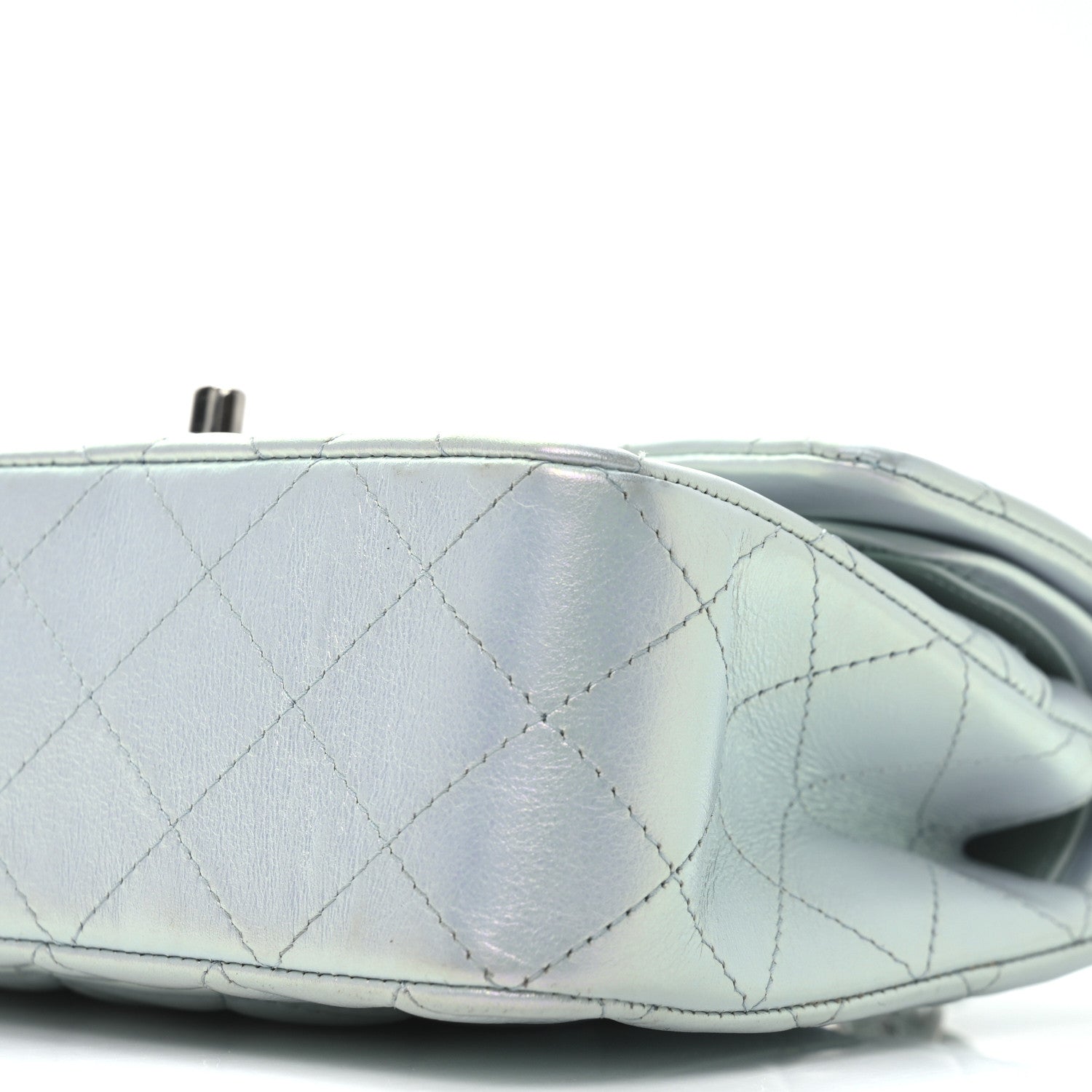 Chanel Iridescent Calfskin Quilted Small Double Flap Light Blue 10 of 11