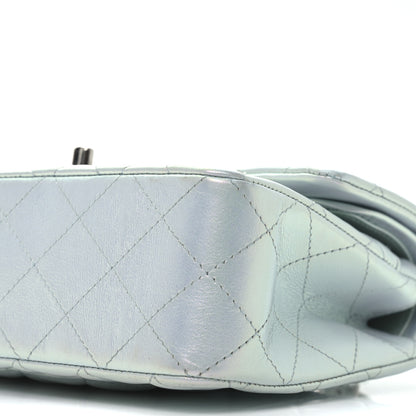 Chanel Iridescent Calfskin Quilted Small Double Flap Light Blue 10 of 11