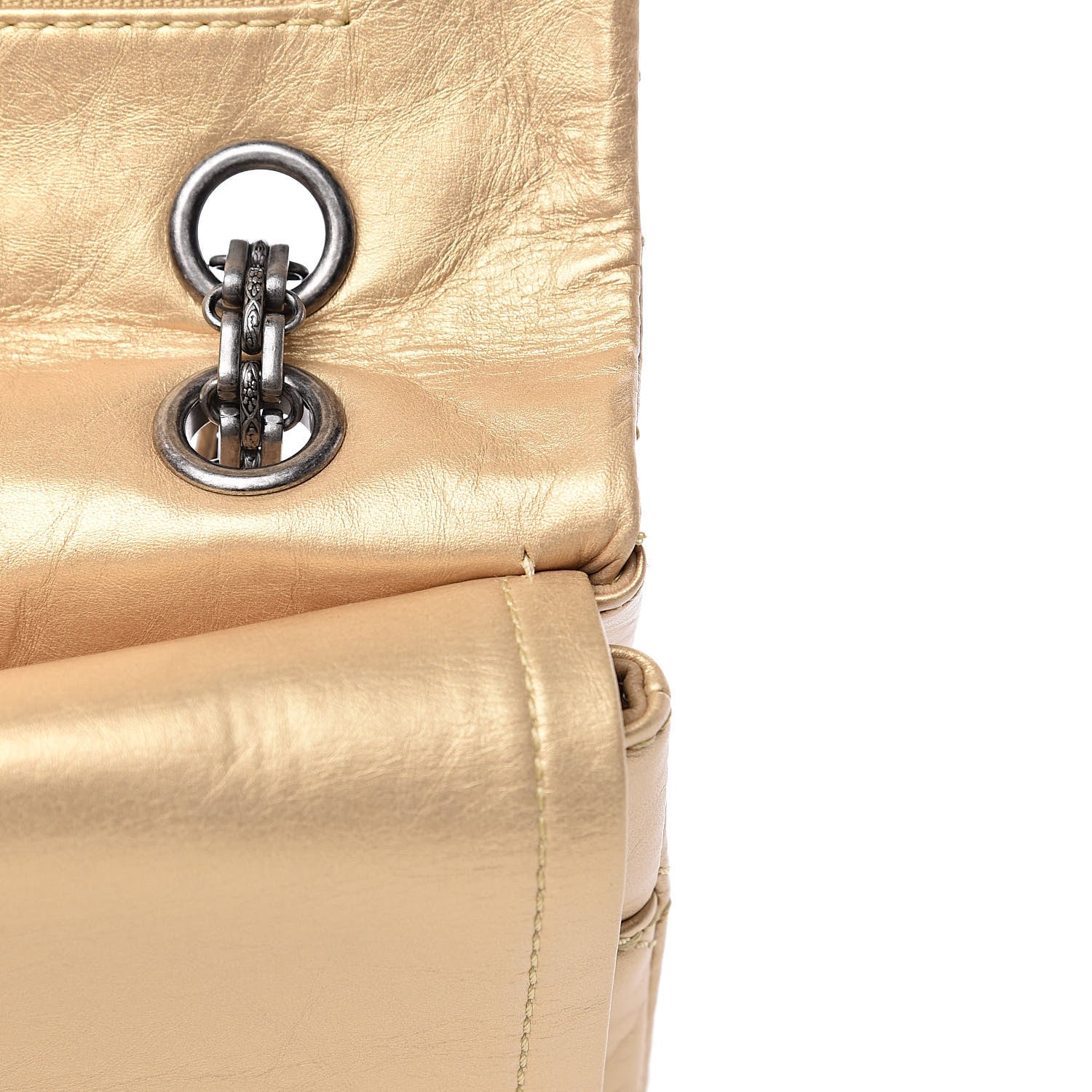 Chanel Metallic Aged Calfskin Quilted 2.55 Reissue 227 Flap Gold 12 of 13