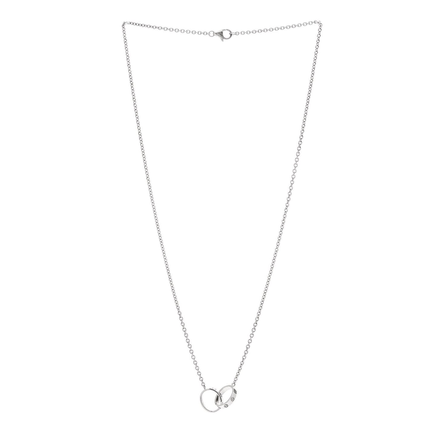 18K White Gold Interlocking LOVE Necklace