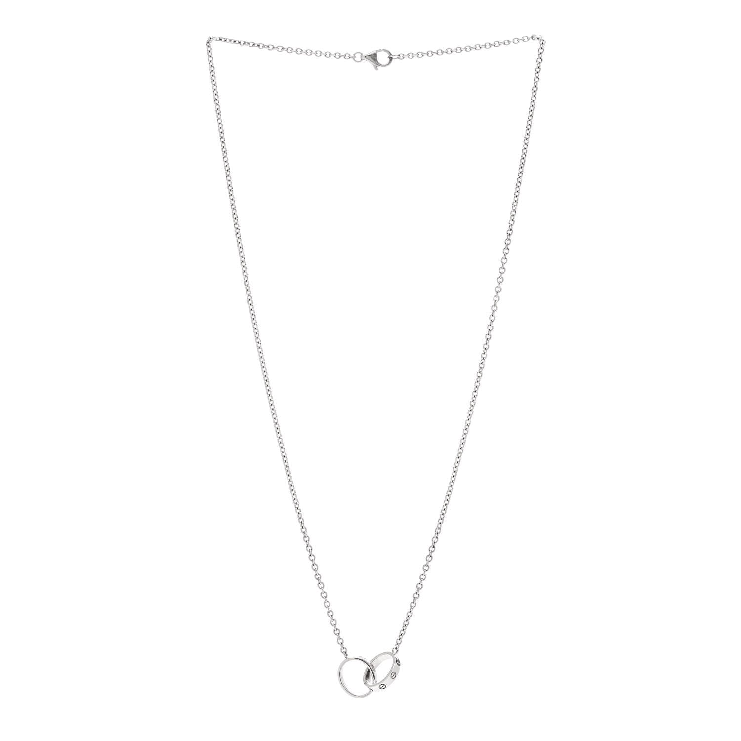 Cartier 18K White Gold Interlocking LOVE Necklace 3 of 6