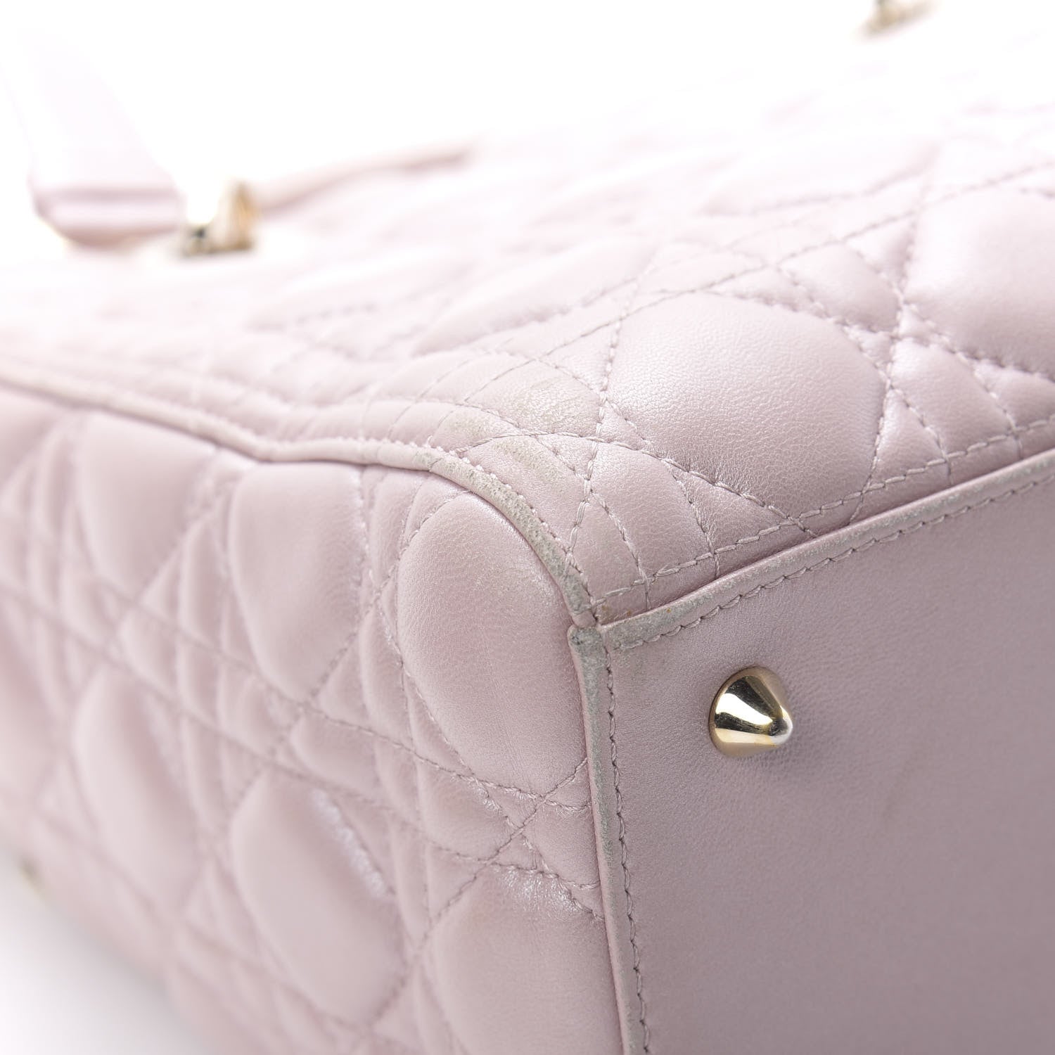 Christian Dior Pearly Lambskin Cannage Medium Lady Dior Lotus 12 of 24