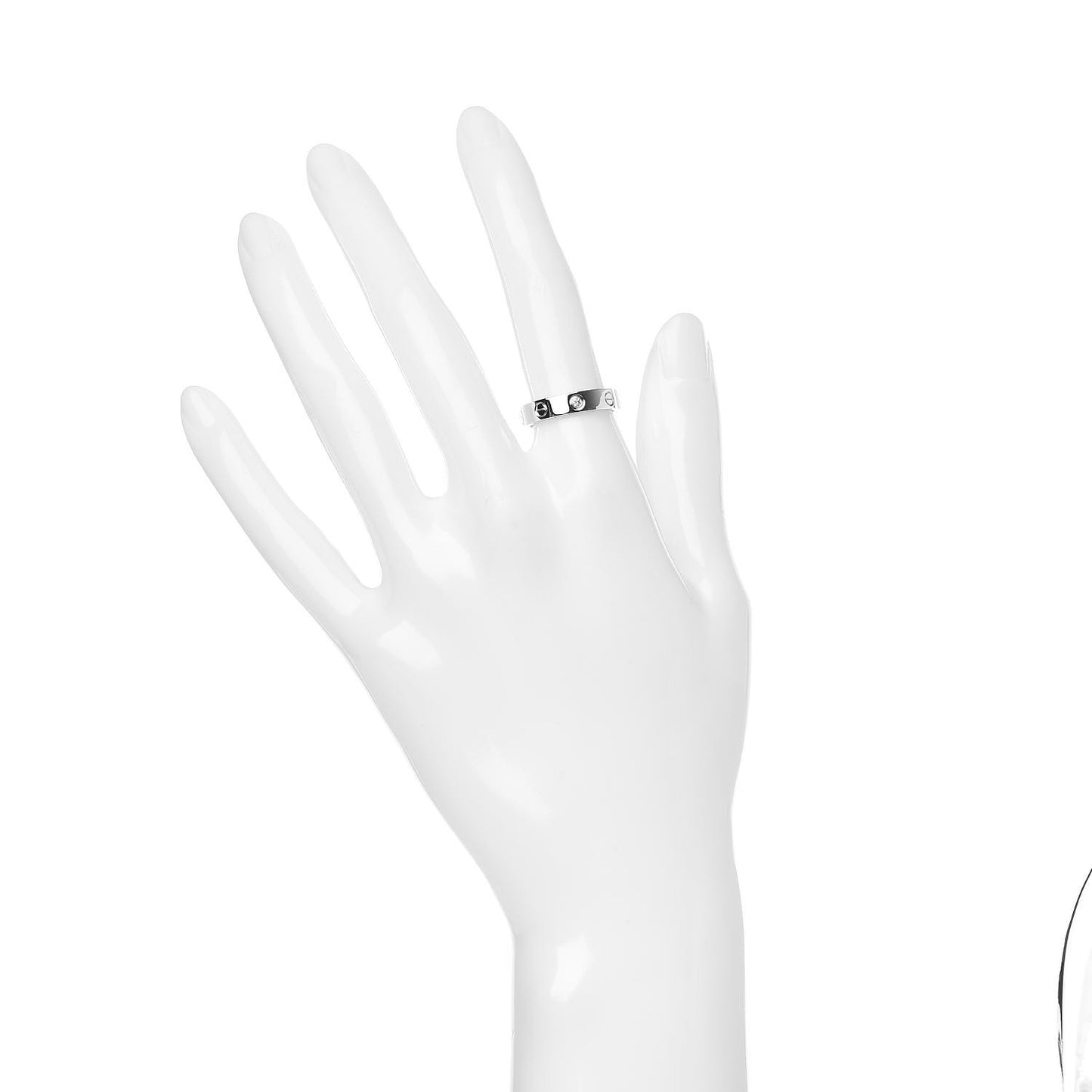 18K White Gold Diamond 4mm LOVE Wedding Band Ring 51 5.75