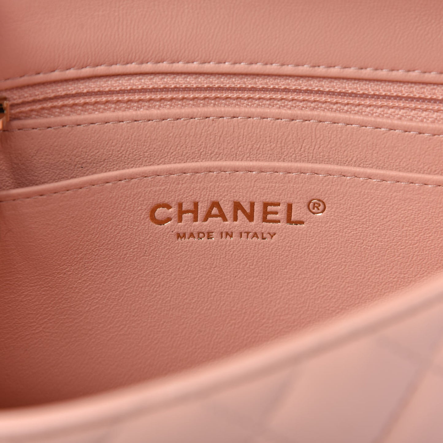 Lambskin Quilted Mini Square Flap Light Pink