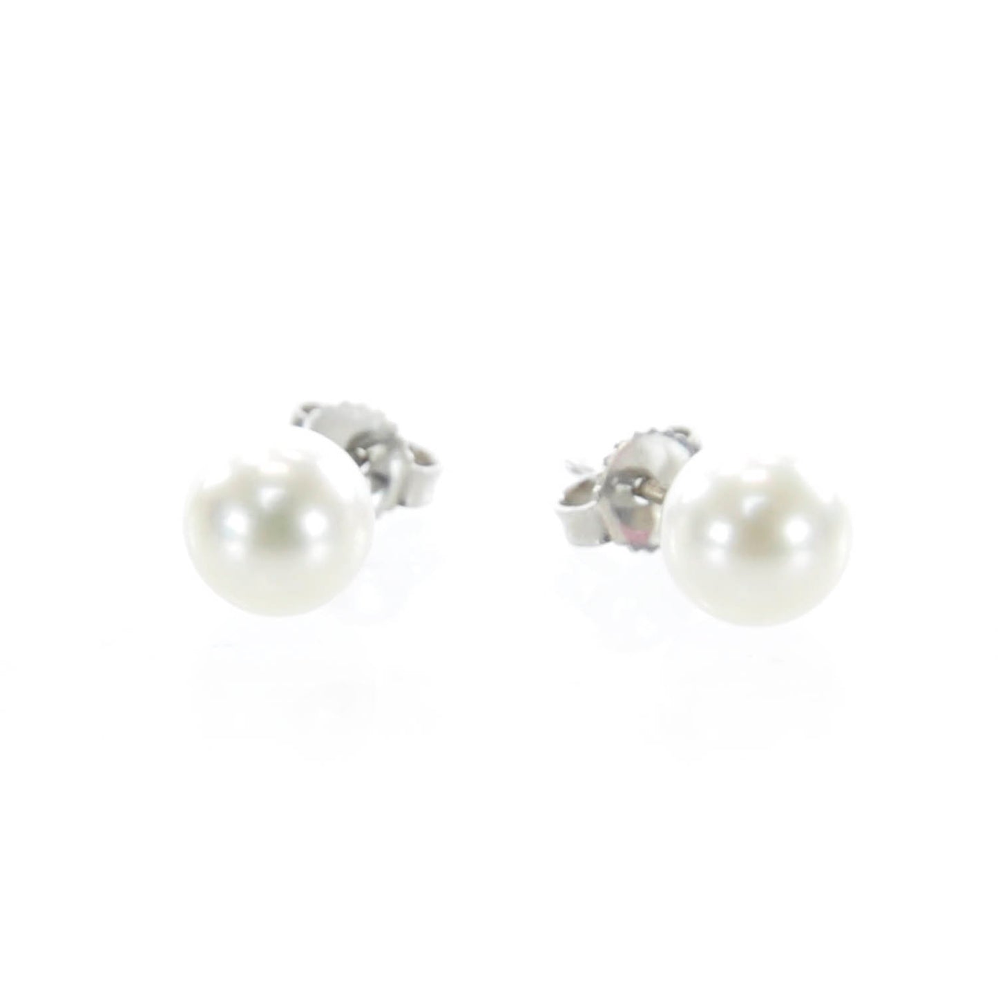 18K White Gold Akoya Pearl 7mm Stud Earrings