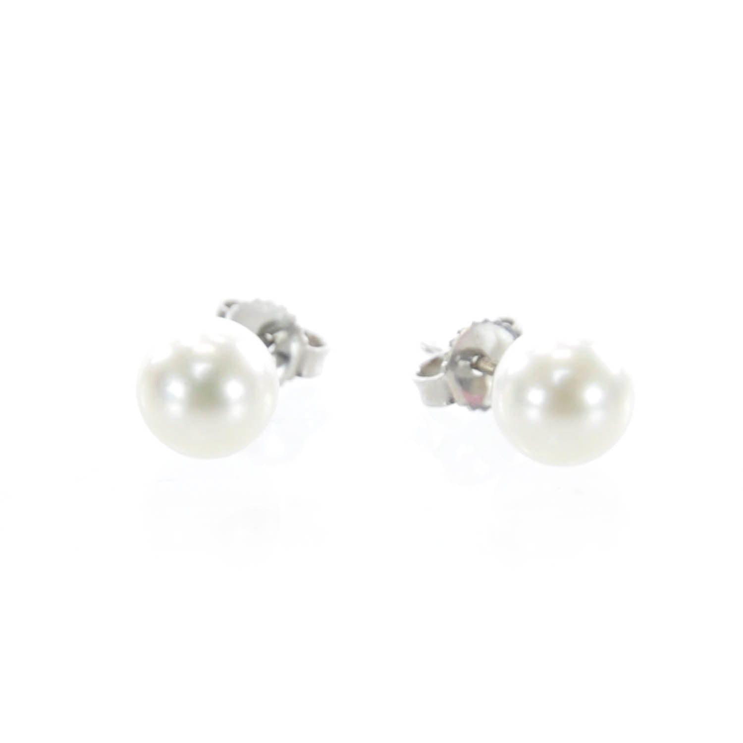 Mikimoto 18K White Gold Akoya Pearl 7mm Stud Earrings 1 of 4