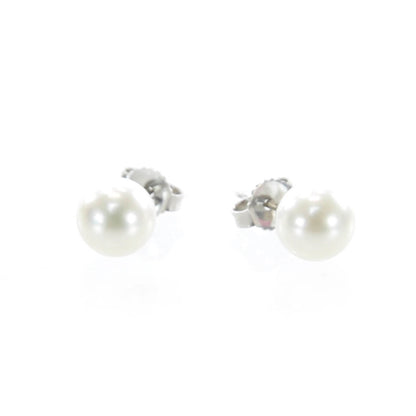 Mikimoto 18K White Gold Akoya Pearl 7mm Stud Earrings 1 of 4
