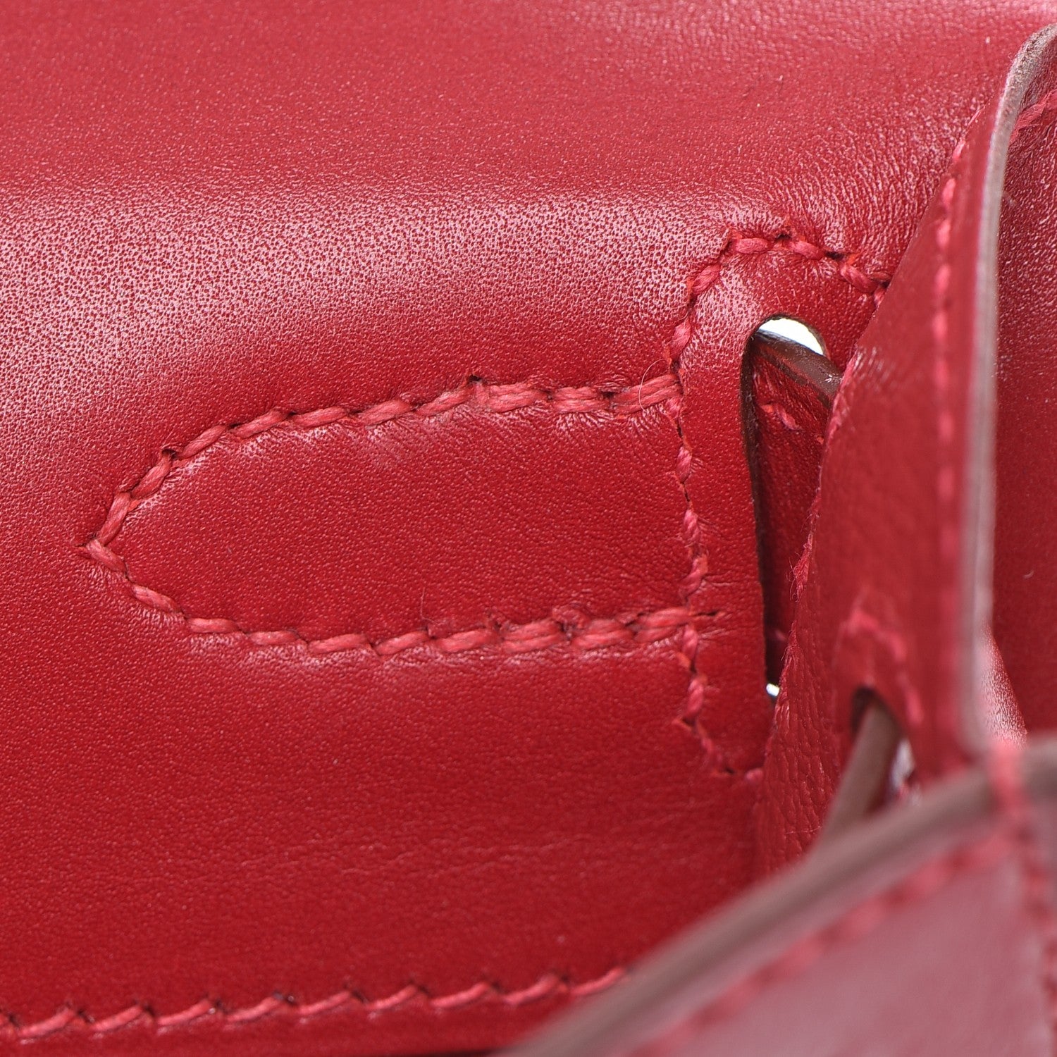 Hermes Tadelakt Kelly Cut Clutch Rouge Vif 10 of 23
