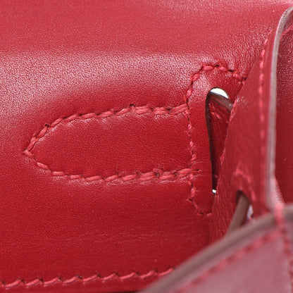 Hermes Tadelakt Kelly Cut Clutch Rouge Vif 10 of 23