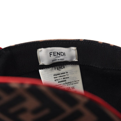 Fendi Canvas FF Reloaded Baseball Hat Tobacco Red 6 of 6