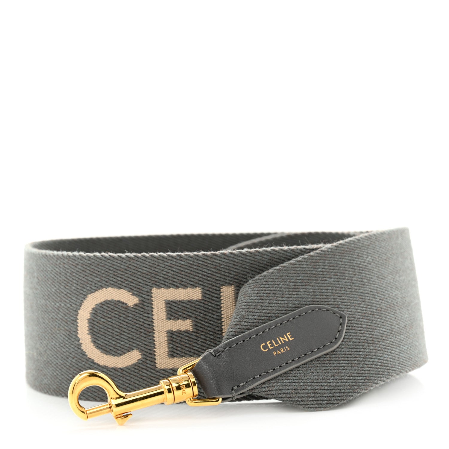 Celine Jacquard Wool Logo Short Strap Grey White 1 of 6