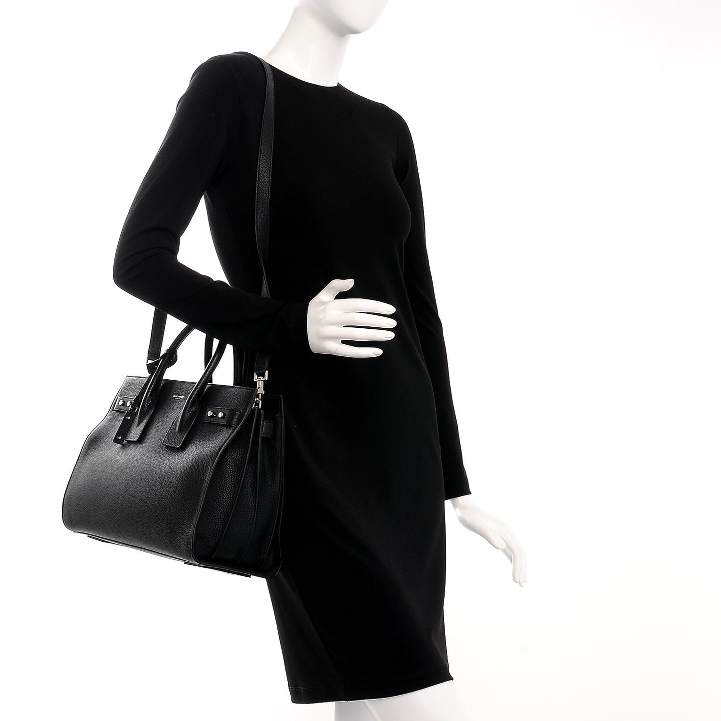 Grained Calfskin Small Supple Sac De Jour Black