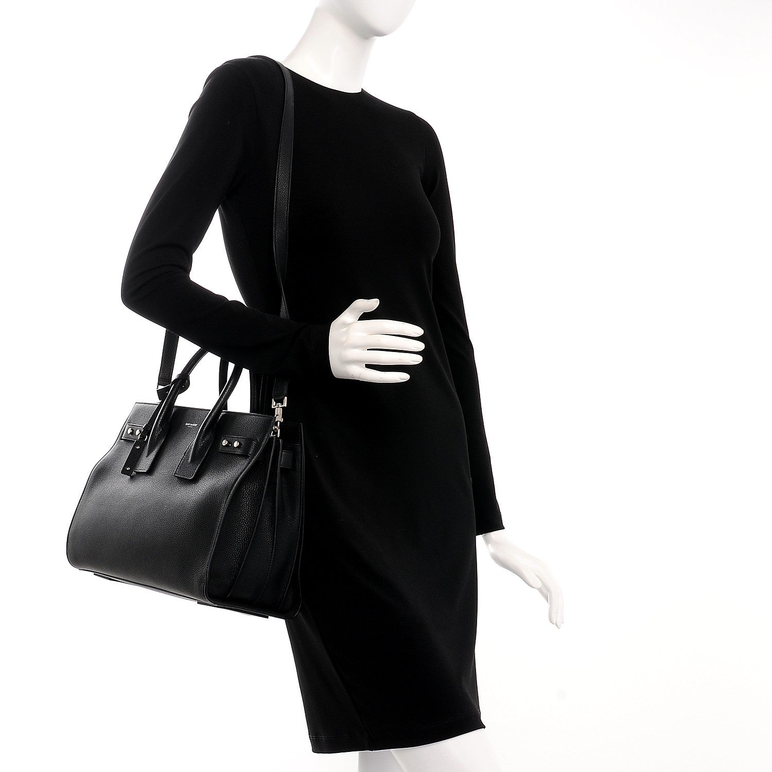 Saint Laurent Grained Calfskin Small Supple Sac De Jour Black 2 of 12
