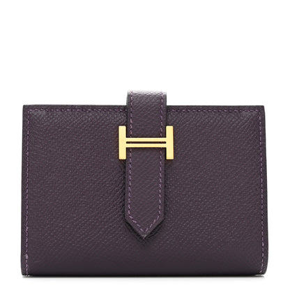 Hermes Epsom Mini Bearn Wallet Raisin 1 of 9