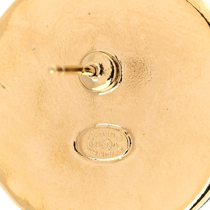 Chanel Resin Crystal CC Round Earrings Gold Black 4 of 5