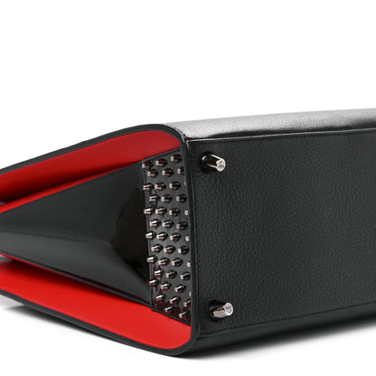 Christian Louboutin Calfskin Patent Studded Large Paloma Black 18 of 21