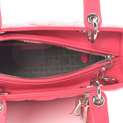 Christian Dior Lambskin Cannage Medium Lady Dior Fuchsia 5 of 9