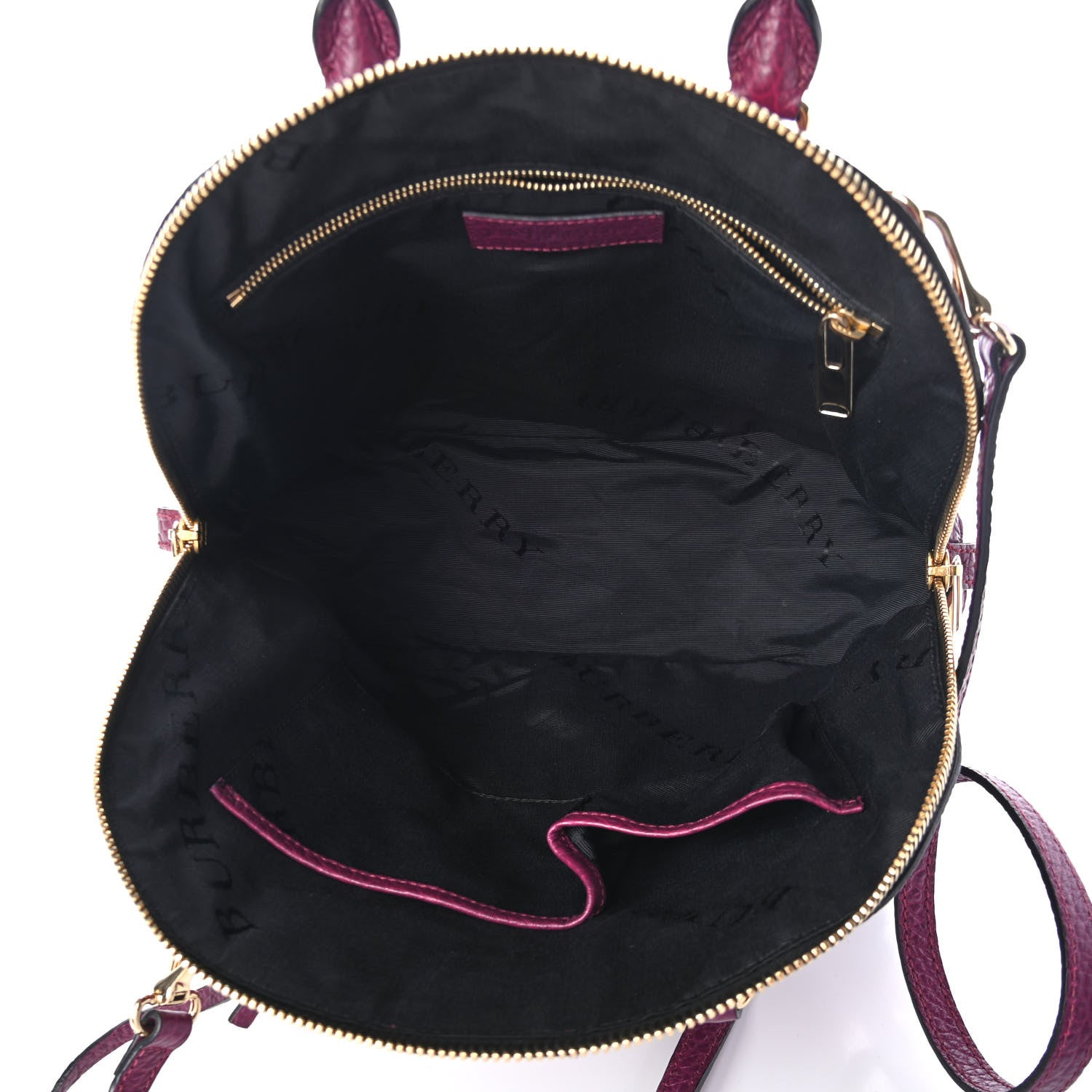 Burberry Heritage Grain Medium Orchard Bowling Bag Damson Magenta 4 of 4