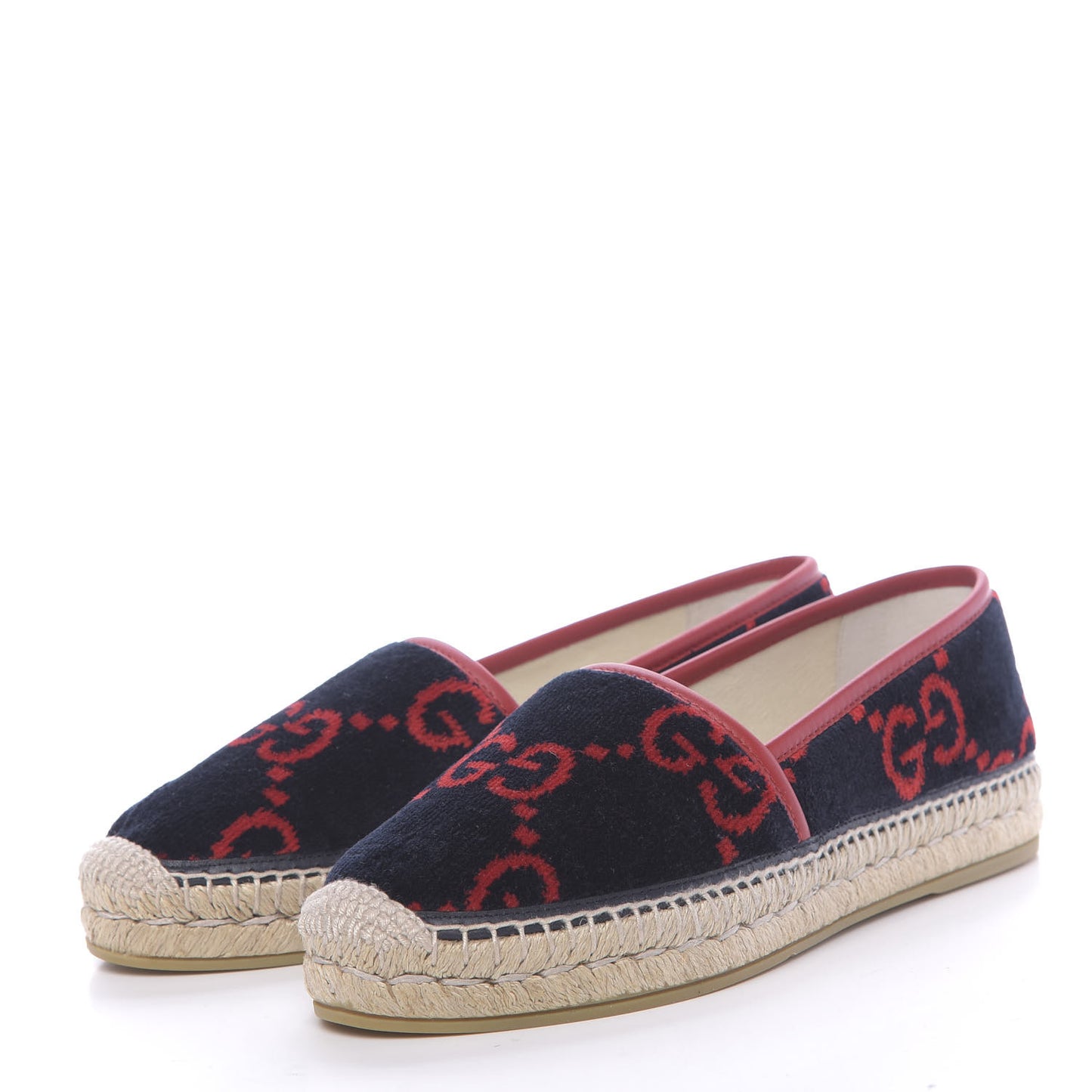Terry Cloth GG Monogram Espadrilles 39.5 Blue Red