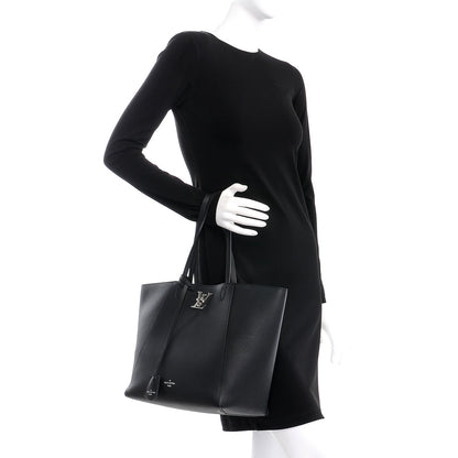 Louis Vuitton Calfskin Lockme Cabas Black 2 of 8